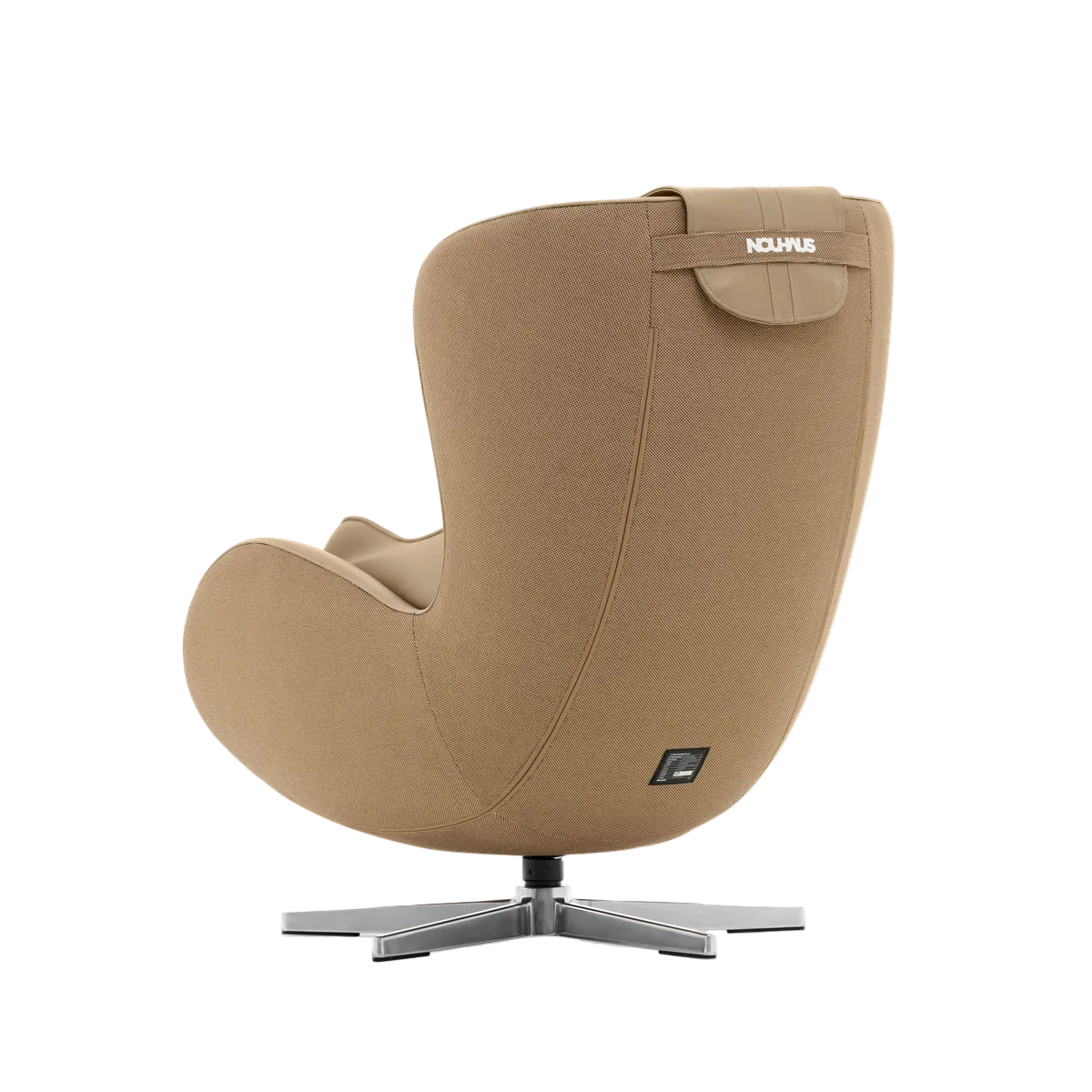 N-0004SD-V2,Mellow Sand armchair with a metal base on a white background