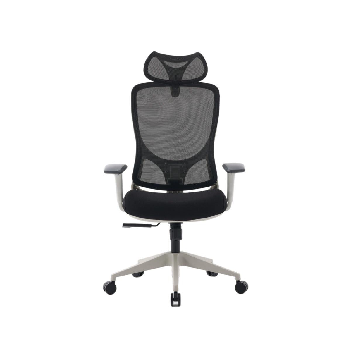 NHO-0026GR,Gray office chair with mesh back on a white background