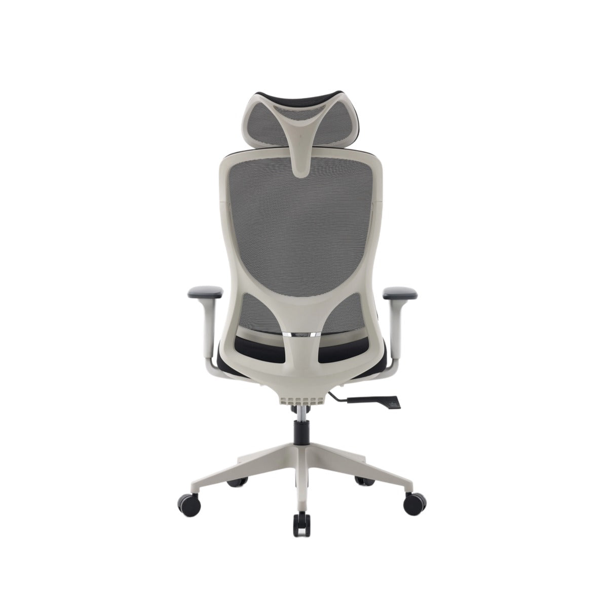 NHO-0026GR,Gray office chair with mesh back on a white background