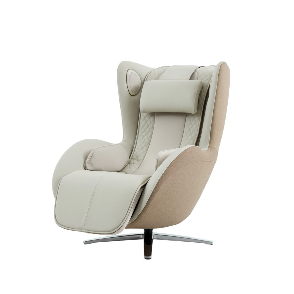N-0006EW-V2,Modern elder white armchair with quilted details on a white background