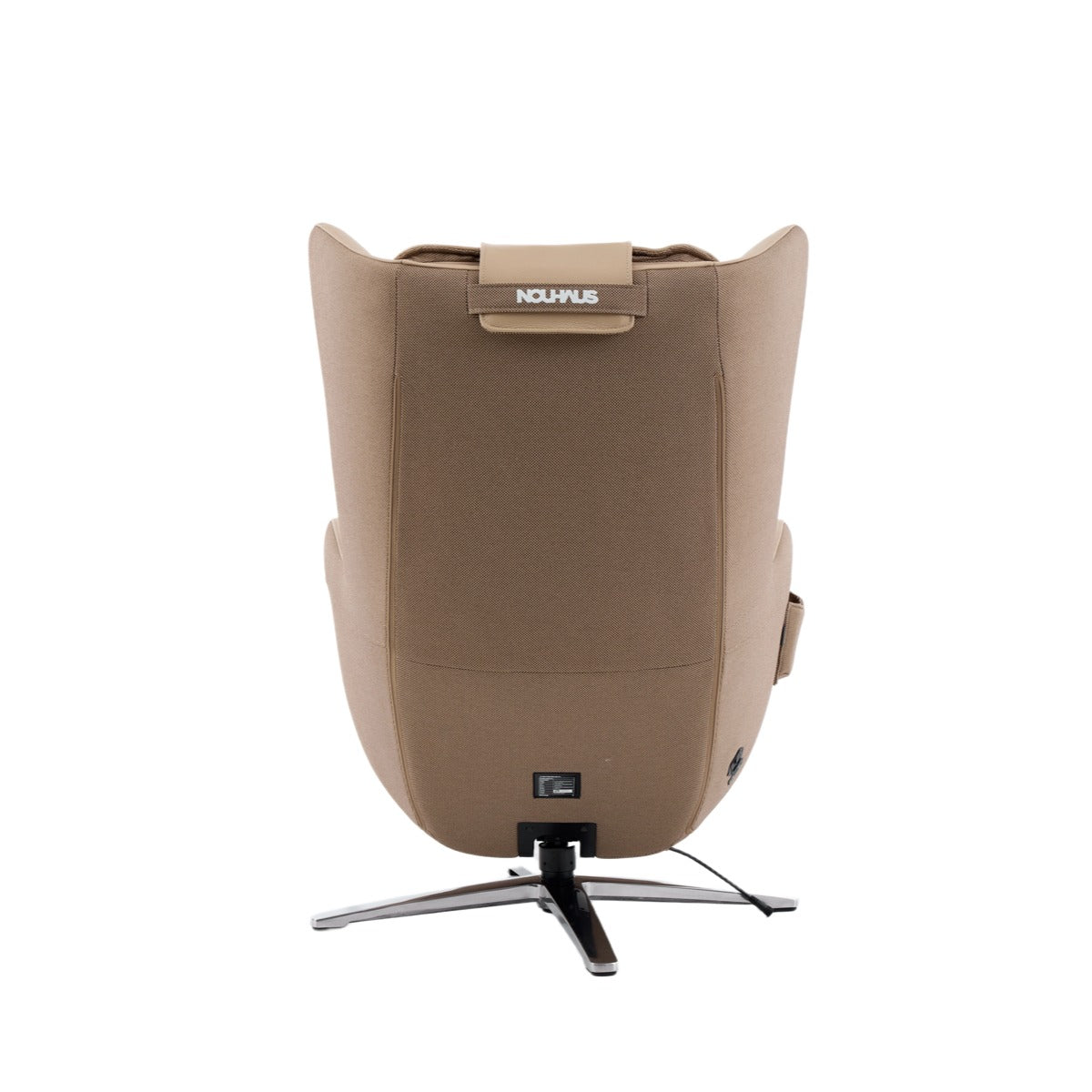 N-0006SD-V2,Mellow Sand recliner chair with 'NOUHAUS' branding on a white background