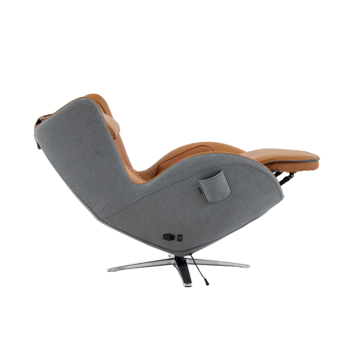 N-0006CM-V2,Caramel recliner chair on a white background