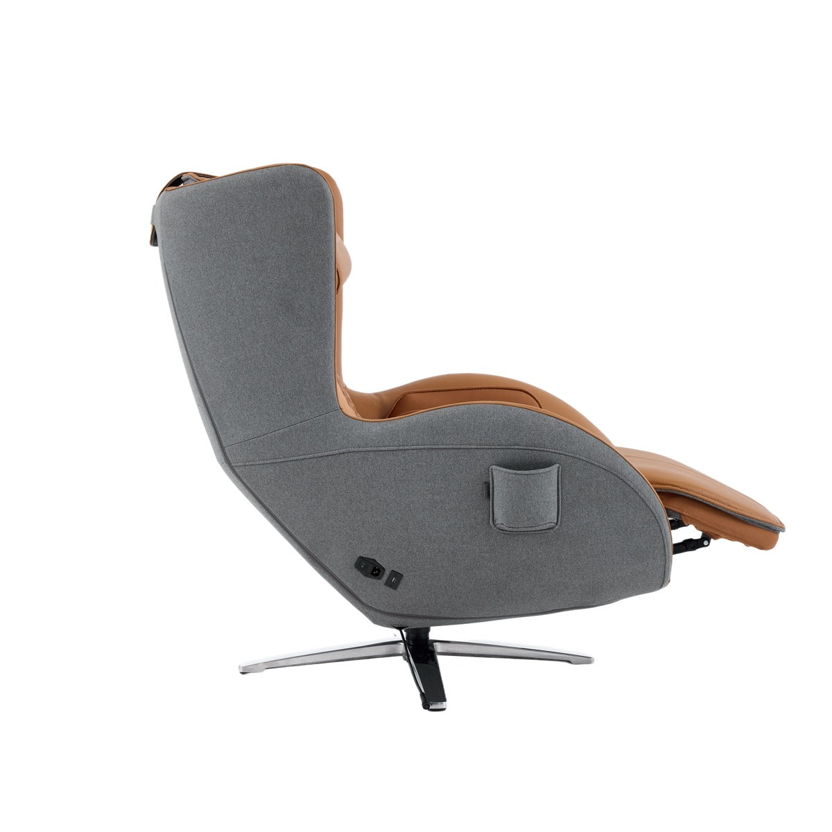 N-0006CM-V2,Caramel recliner chair on a white background