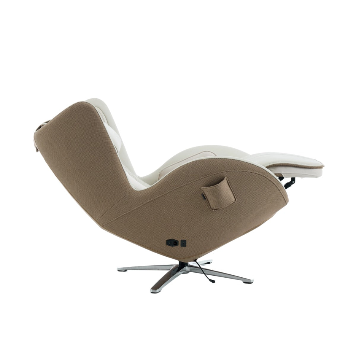N-0006EW-V2,Elder White recliner chair on a white background