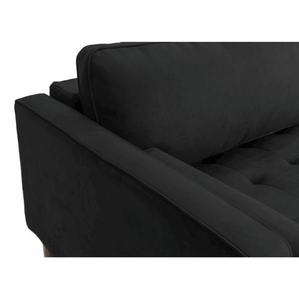 Inner corner view - Black "Module" Ergonomic Sofabed
