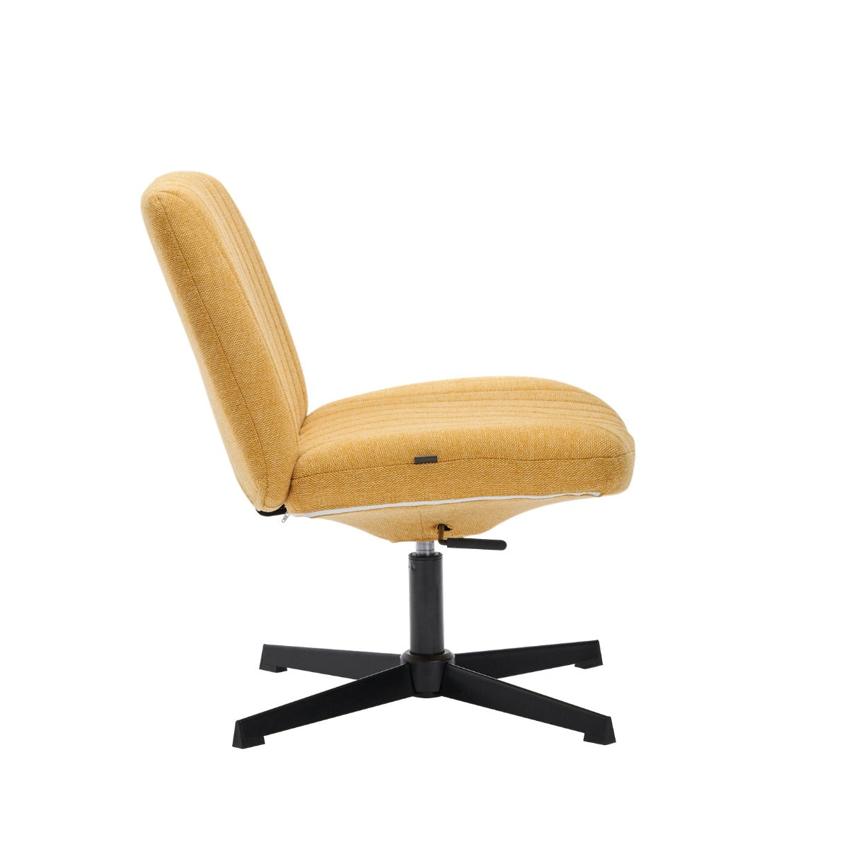 NHO-0012YE,Yellow chair with black base on a white background