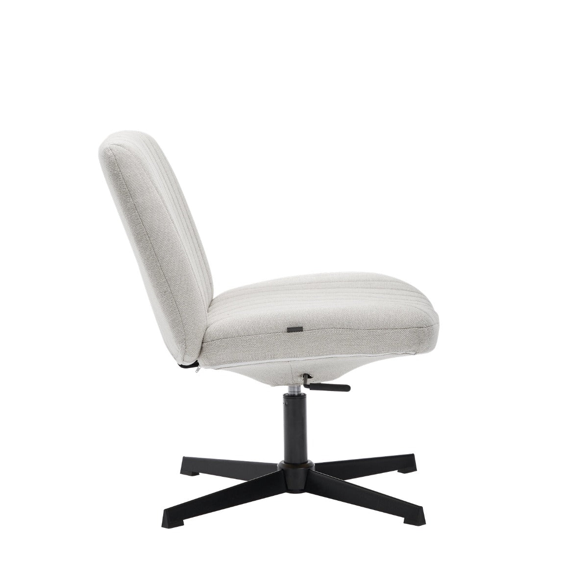 NHO-0012WH,White office chair with black base on a white background