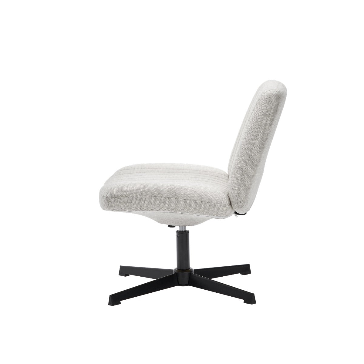 NHO-0012WH,White office chair with black base on a white background