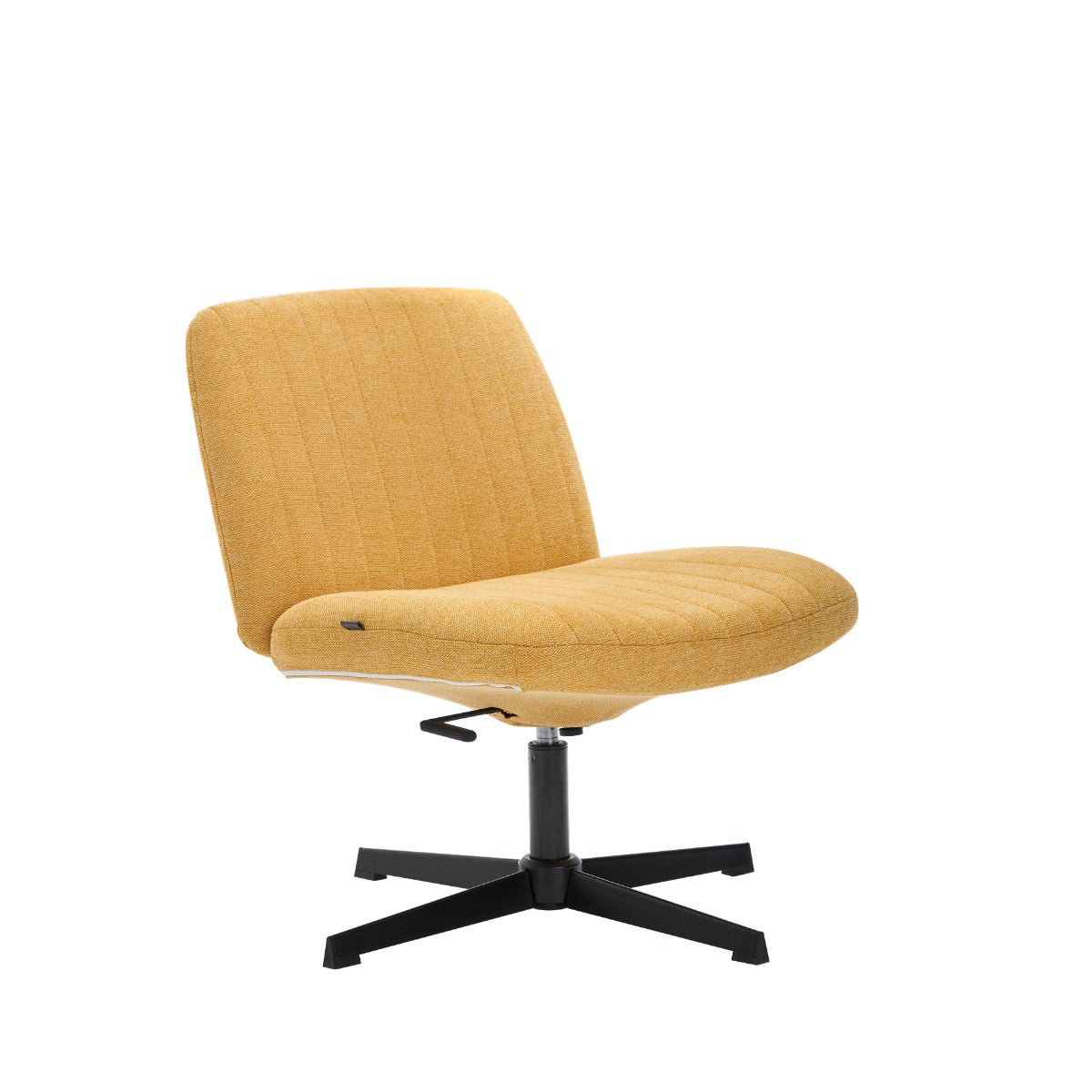 NHO-0012YE,Yellow chair with black base on a white background