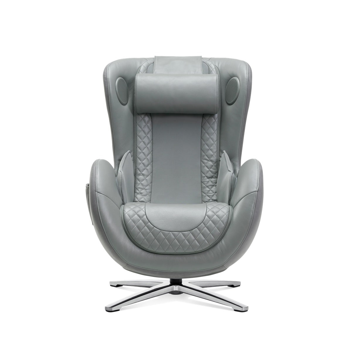 N-0003AG-V2,Ash Gray armchair with quilted design on a white background
