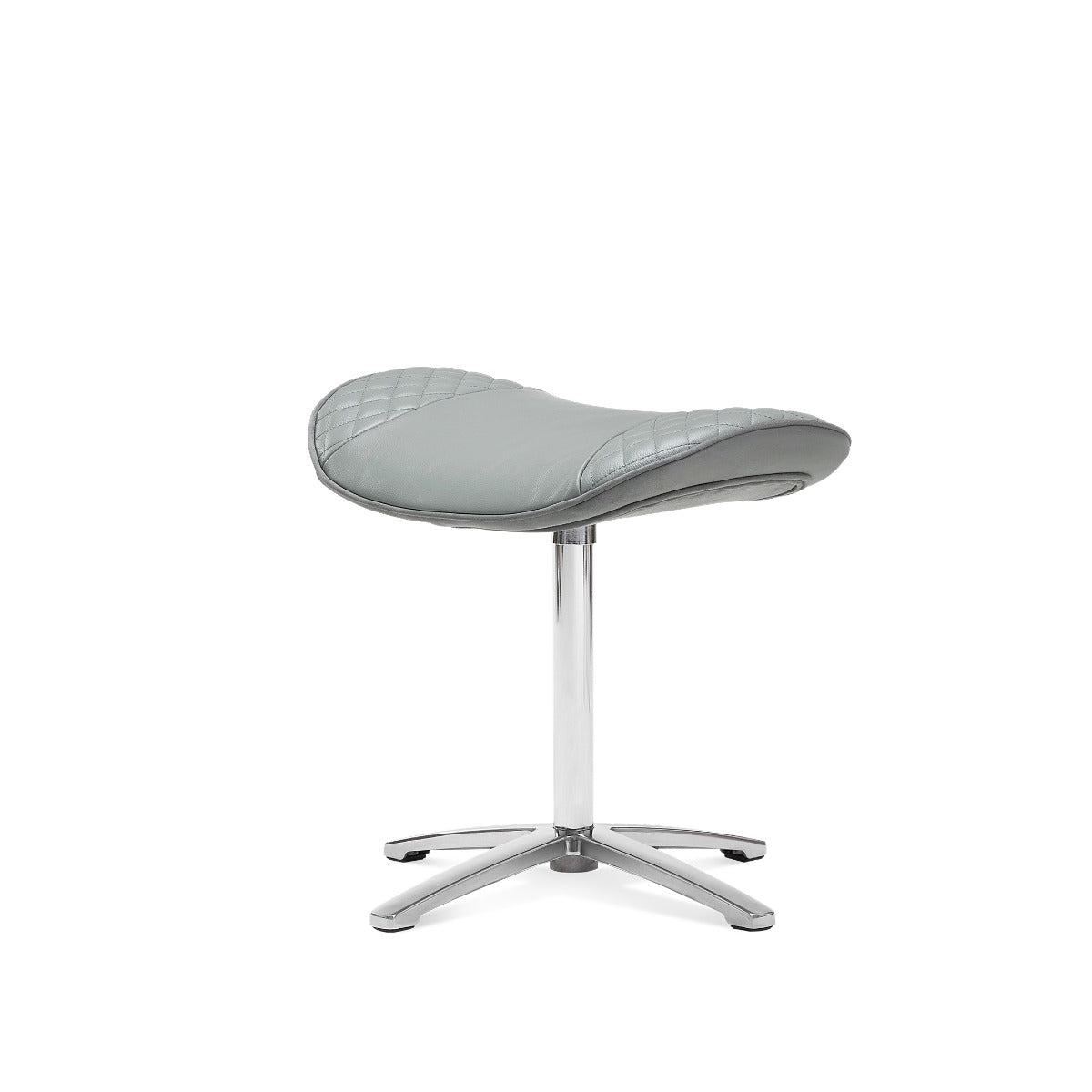 N-0003AG-V2,Modern stool with a gray seat and metal base on a white background
