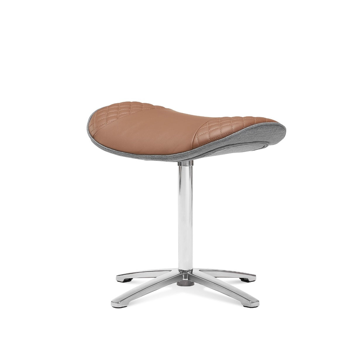 N-0003DC-V2,Dark Caramel cushioned stool with a metal base on a white background