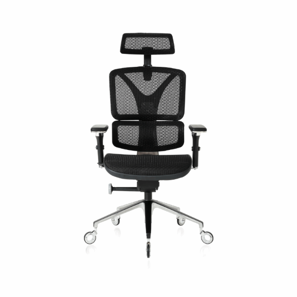 Front of the Black ErgoPro Ergonomic Office Chair