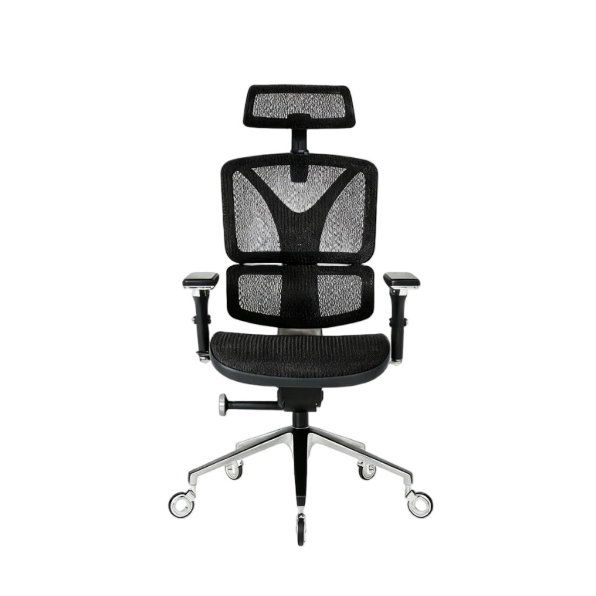 NHO-0005BL,Black Coffee office chair with mesh design on a white background