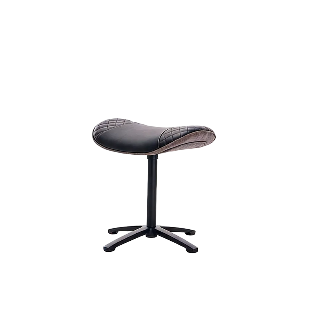 N-0003BL-V2, Black saddle-style stool on a white background