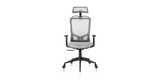 Front of Grey ErgoTask Ergonomic Task Office Chair with Headrest