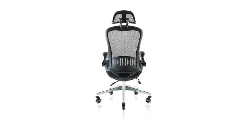 Back of the ErgoFlip Mesh Computer Chair - Grey