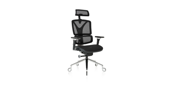 NOUHAUS ErgoTask - Ergonomic Task Office Chair with Headrest Gloss Black