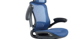 Close up view of the ErgoFlip Mesh Computer Chair - Blue