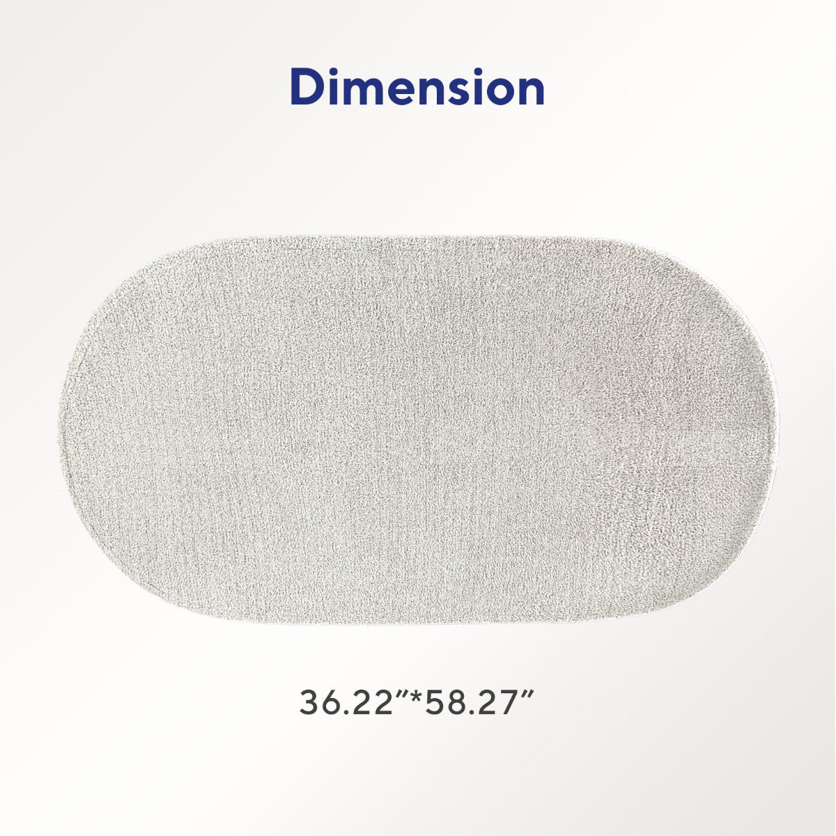 NA-OR148F-GR,Gray oval rug with dimensions 36.22"*58.27" on a white background