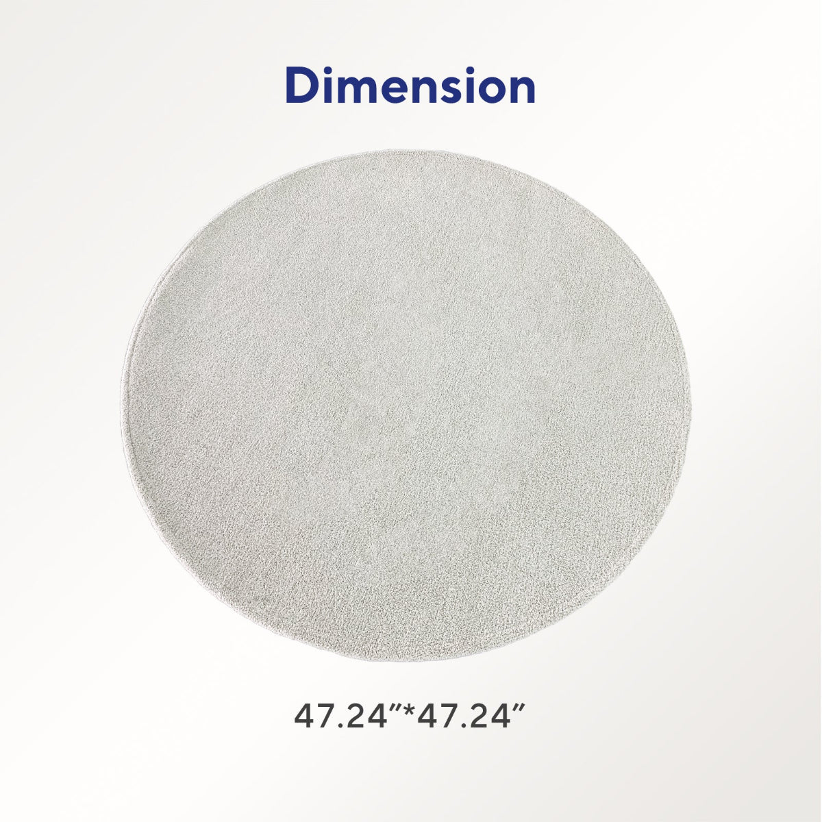 NA-RR120F-GR,Round gray rug with dimensions 47.24" x 47.24" on a white background