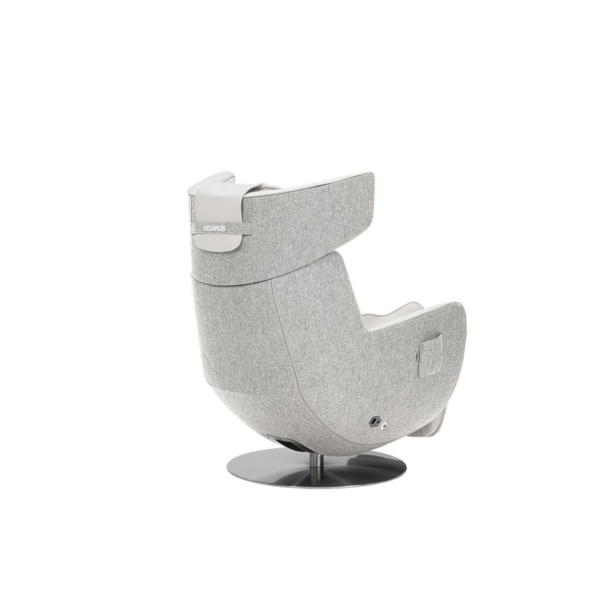 N-0005EW-V2,Elder White egg-shaped chair on a white background