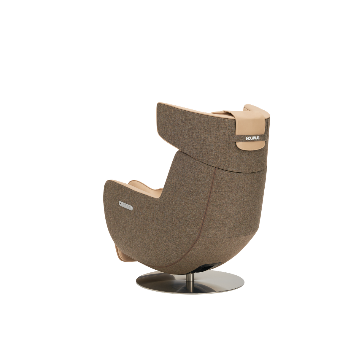 N-0005SD-V2,Mellow Sand armchair with beige accents on a white background