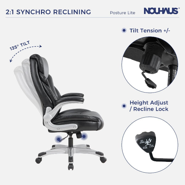 NOUHAUS Posture Lite Ergonomic PU Leather Office Chair