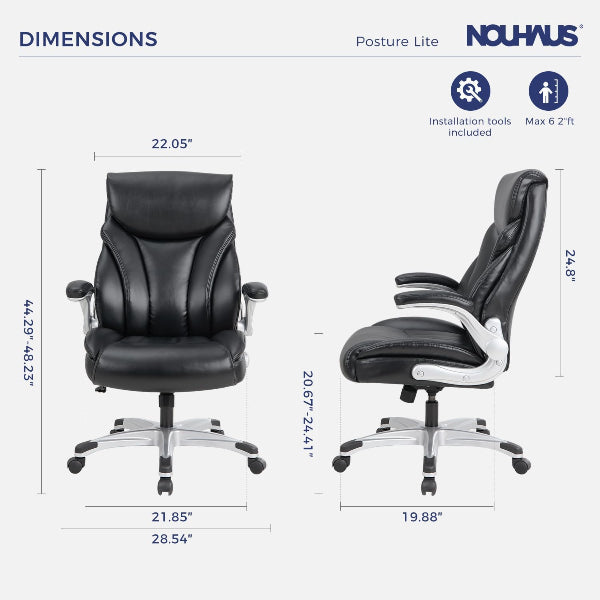NOUHAUS Posture Lite Ergonomic PU Leather Office Chair