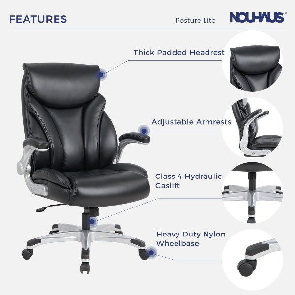 NOUHAUS Posture Lite Ergonomic PU Leather Office Chair