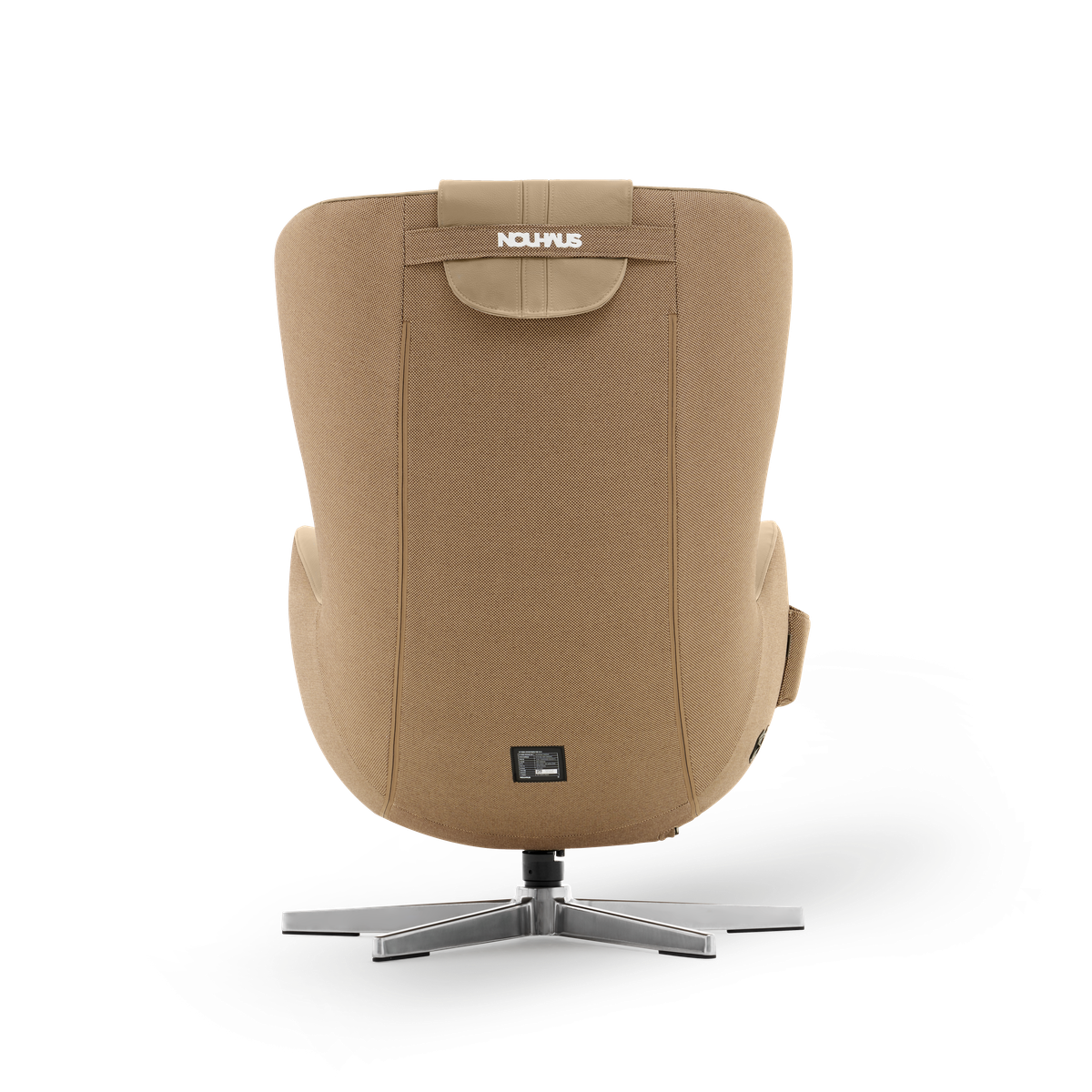 N-0004SD-V2,Mellow Sand recliner chair with 'Nexus' branding on a white background