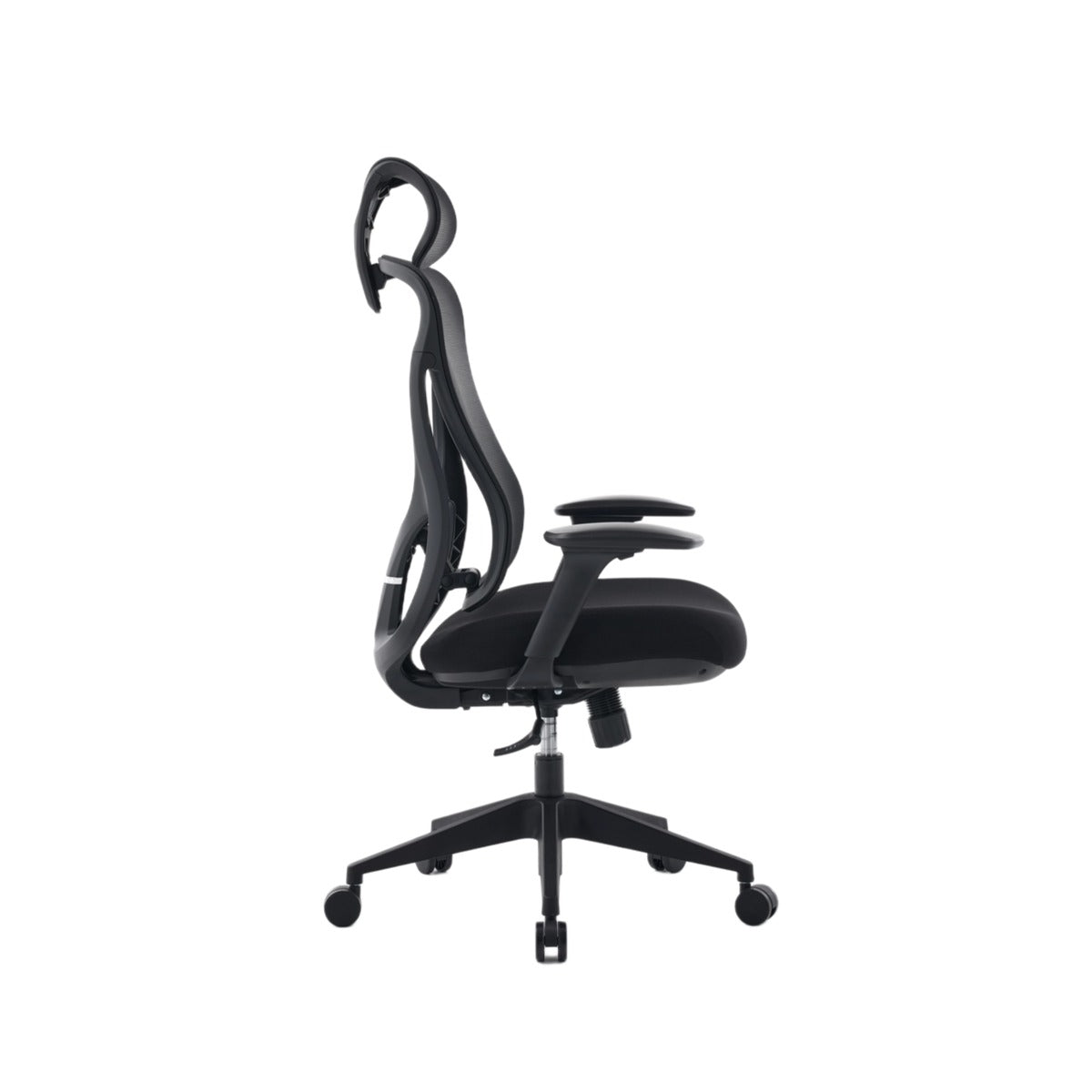 NHO-0026BL,Black office chair on a white background