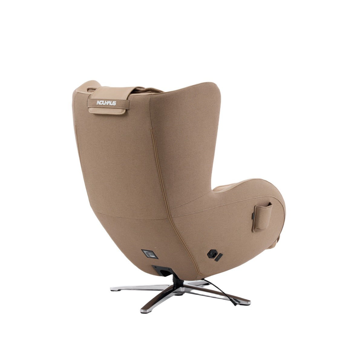 N-0006SD-V2,Mellow Sand egg-shaped chair with a Nofis label on a white background