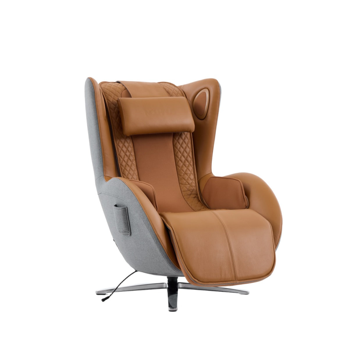 N-0006CM-V2,Caramel massage chair on a white background