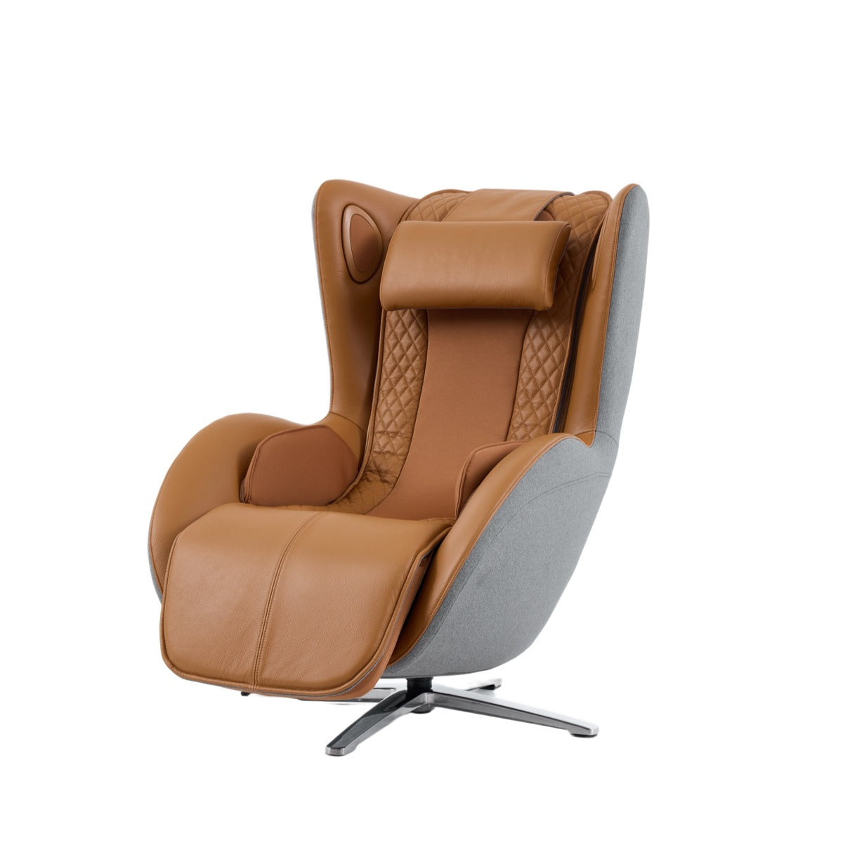 N-0006CM-V2,Caramel leather armchair on a white background