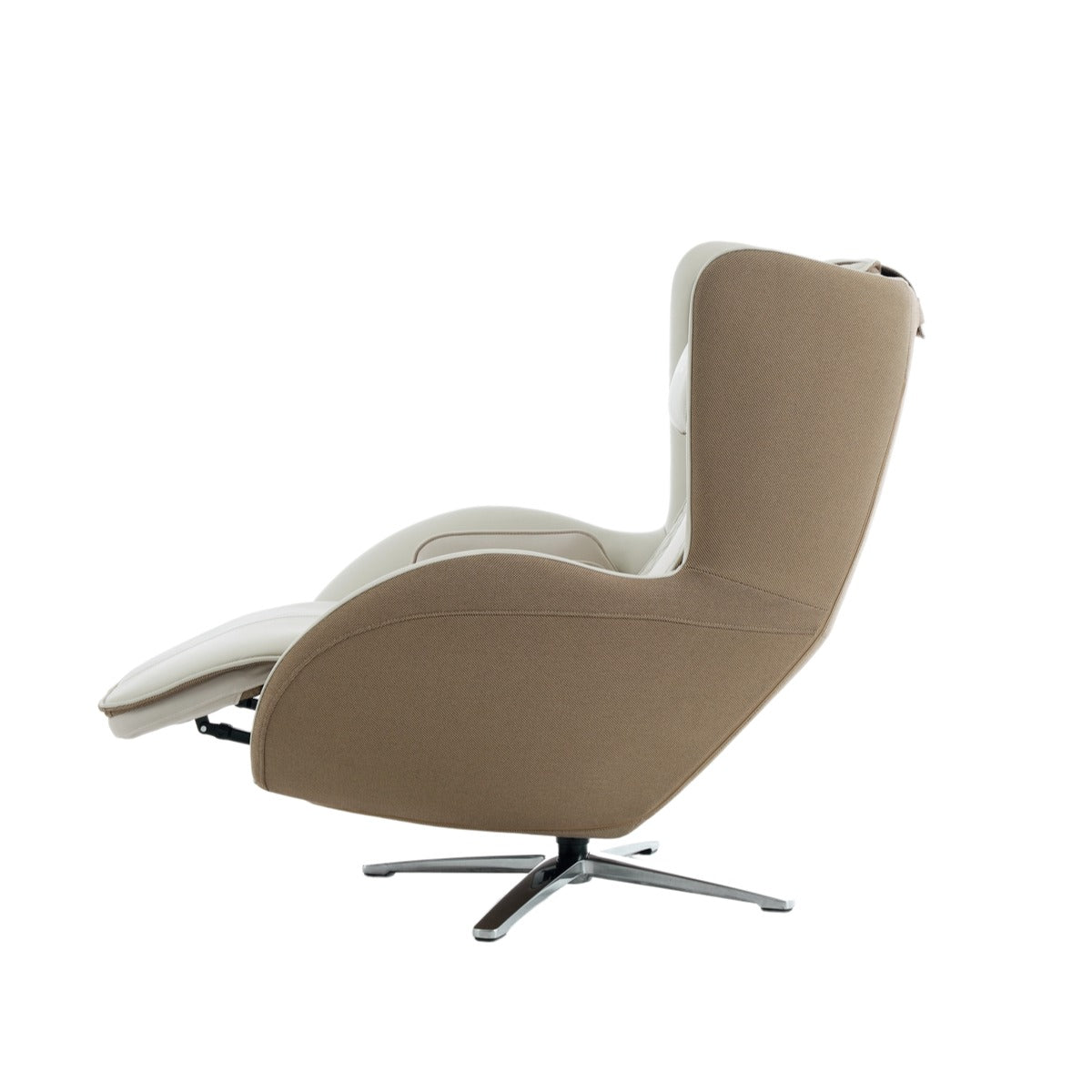N-0006EW-V2,Modern Elder White recliner chair with a white cushion on a white background