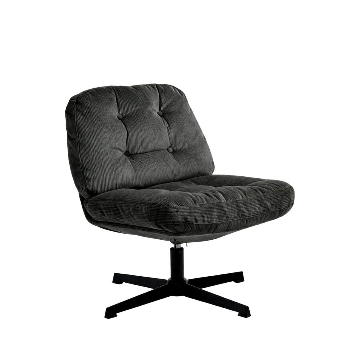 NHO-0016BL, Black swivel chair on a white background