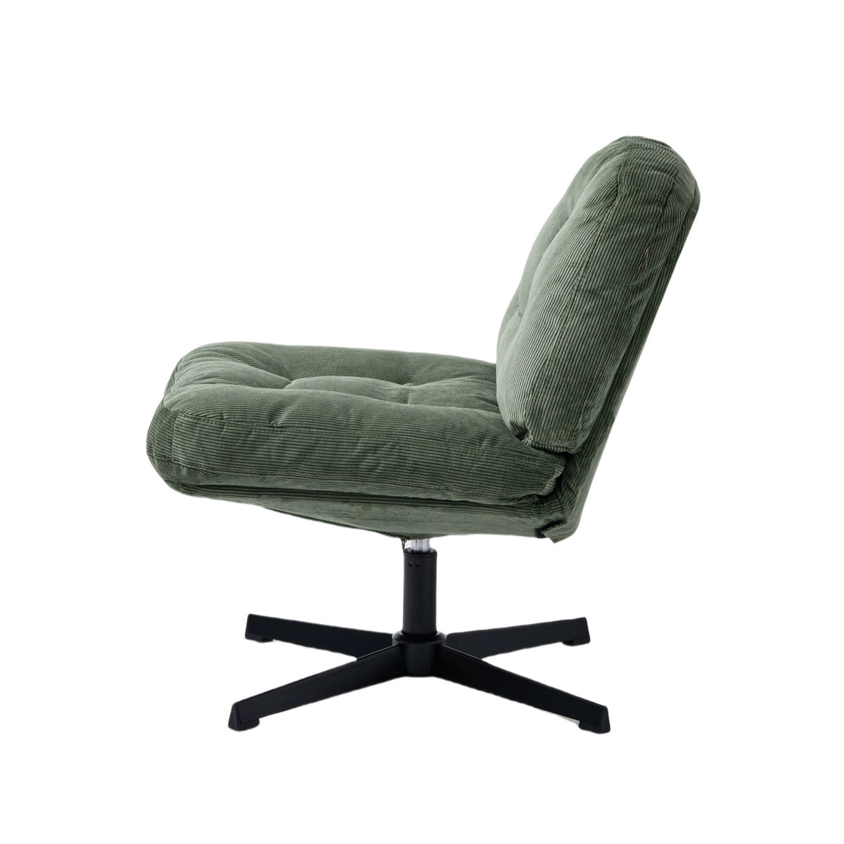 NHO-0016GE, Green swivel chair with a black base on a white background