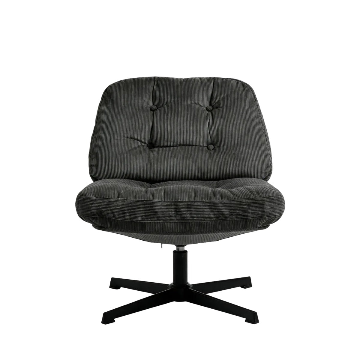 NHO-0016BL, Black swivel chair on a white background