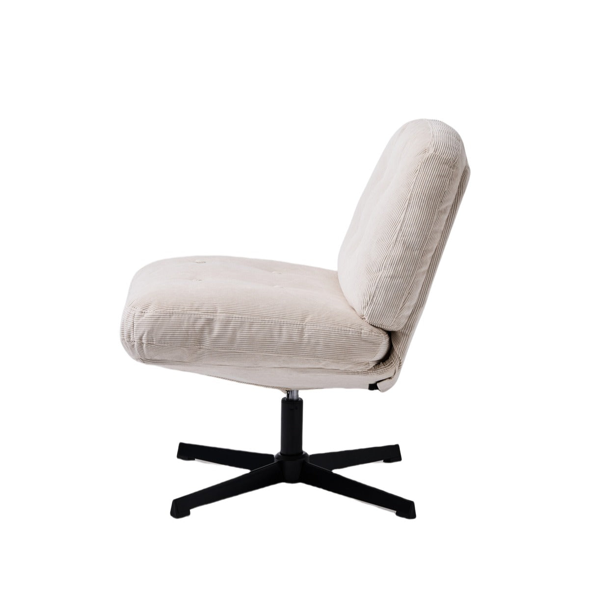 NHO-0016WH,White office chair with black base on a white background