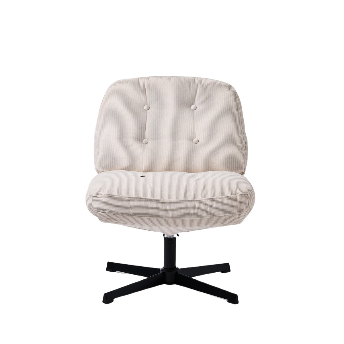 NHO-0016WH,White cushioned office chair with a black swivel base on a white background