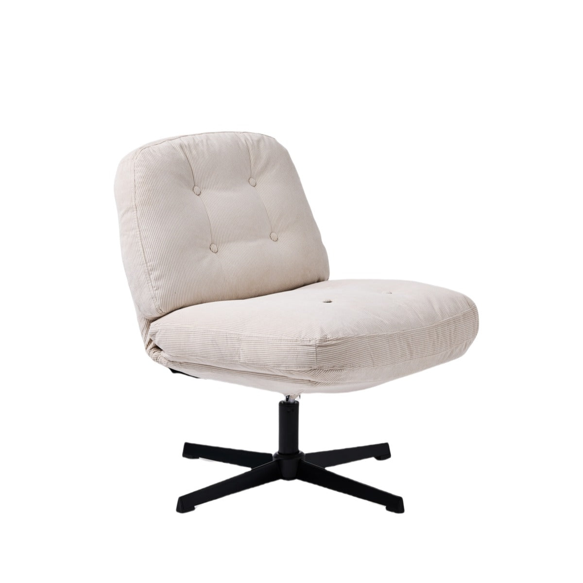 NHO-0016WH,White swivel chair with a black base on a white background