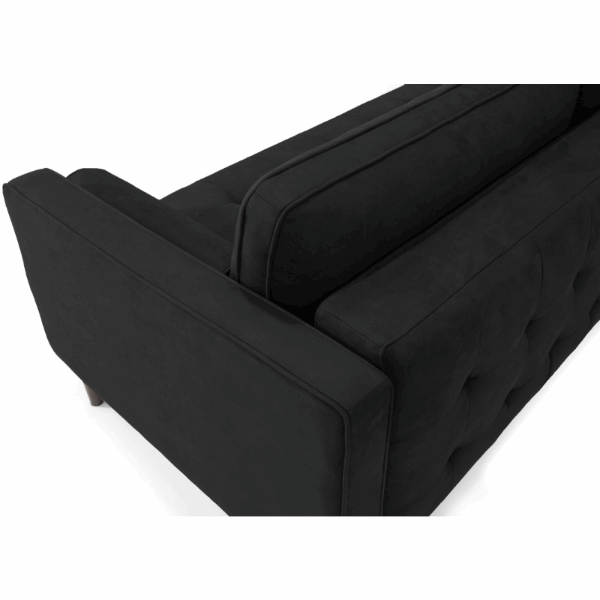 outer corner view - Black "Module" Ergonomic Sofabed