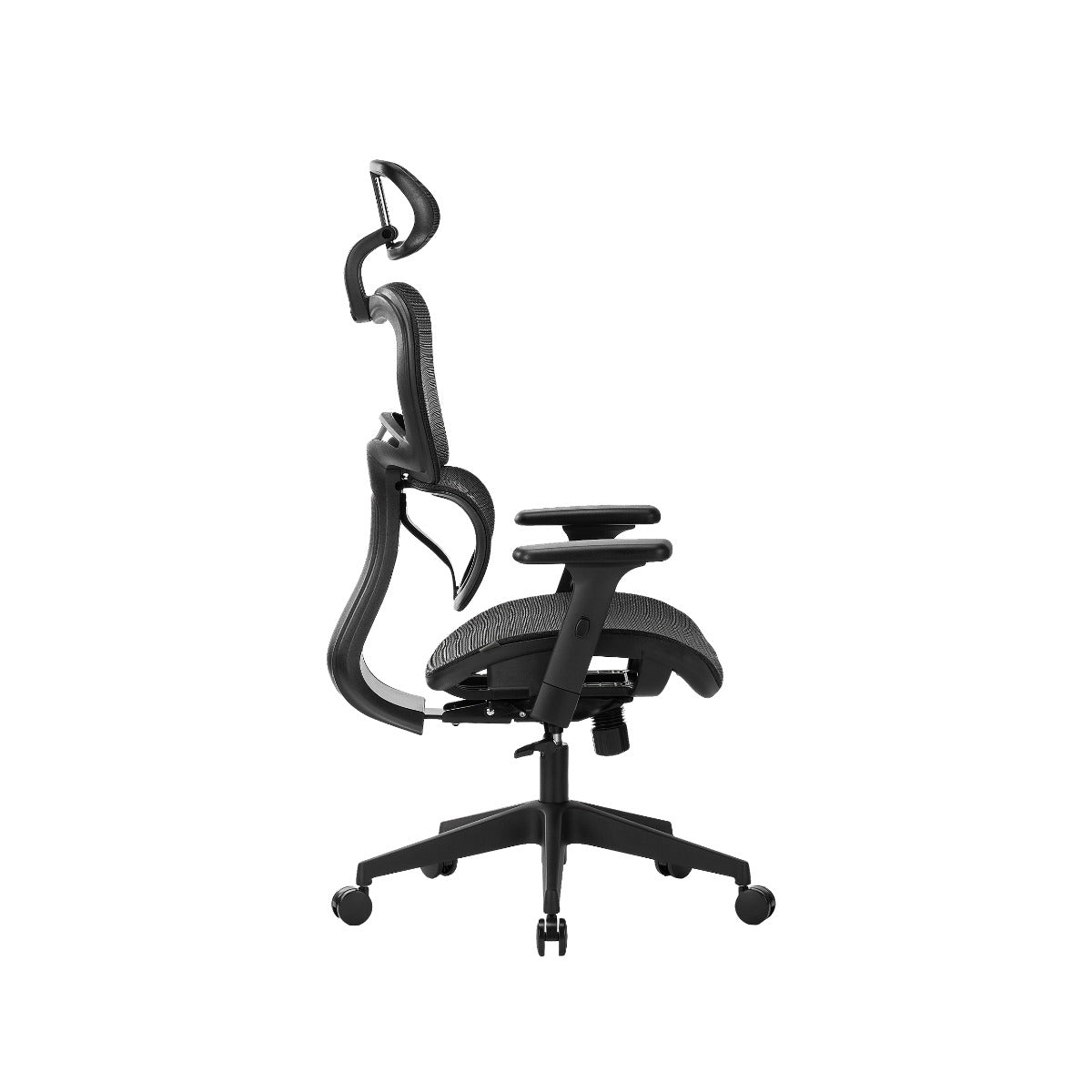 NHO-0001BL-L,Black ergonomic office chair on a white background