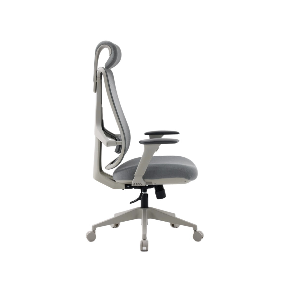 NHO-0024GR,Gray office chair with white frame on a white background