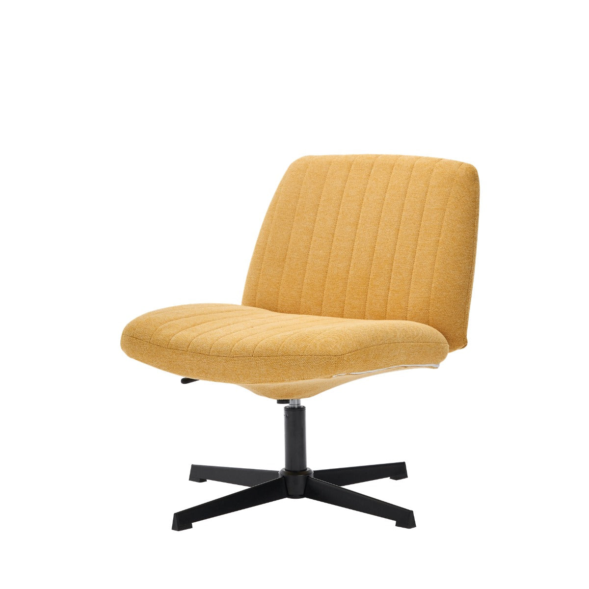 NHO-0012YE,Yellow chair with quilted design on a white background