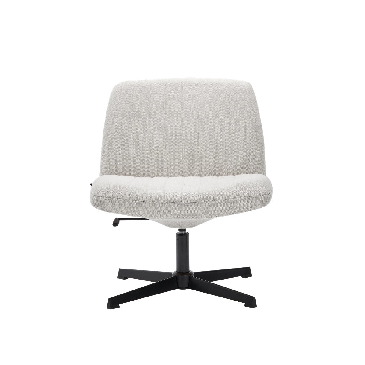 NHO-0012WH,White office chair with black base on a white background
