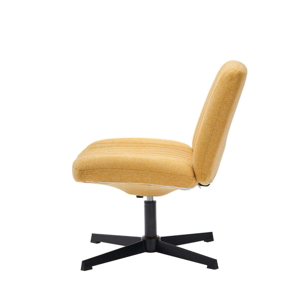NHO-0012YE,Yellow chair with black base on a white background