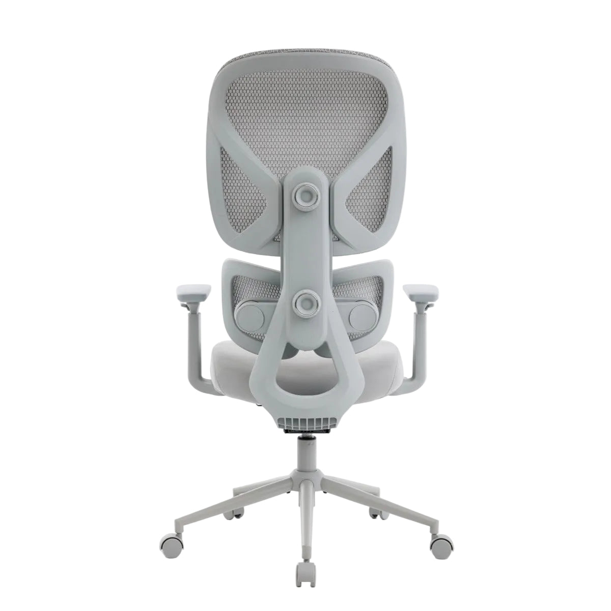 NHO-0023GR,Gray office chair with mesh back on a white background