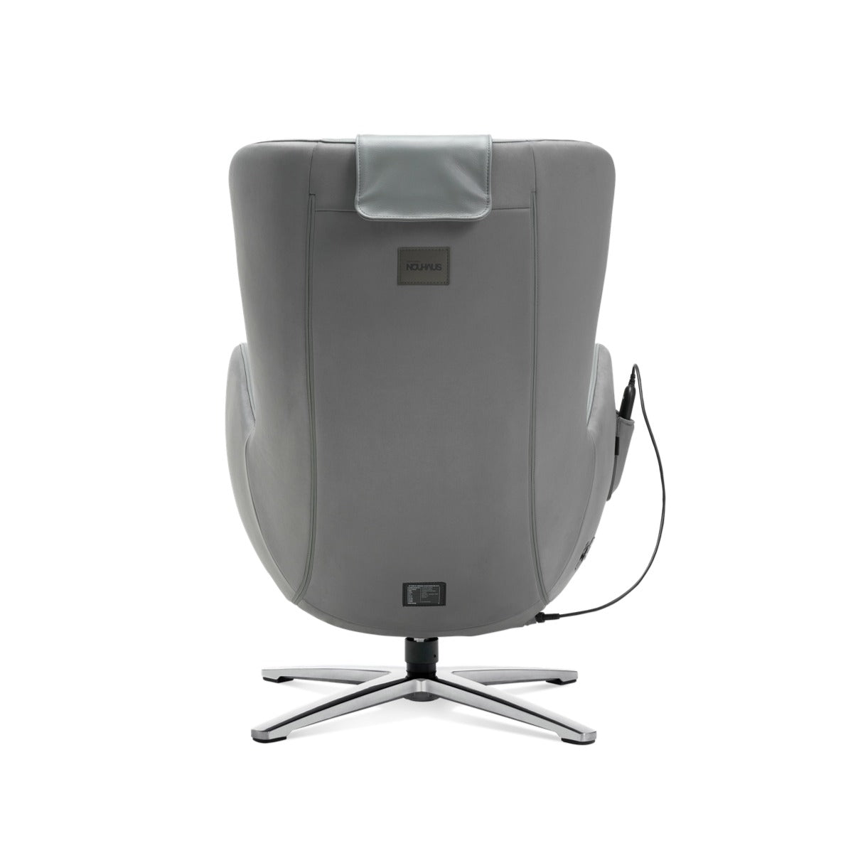 N-0003AG-V2,Ash Gray massage chair with a visible brand logo on a white background
